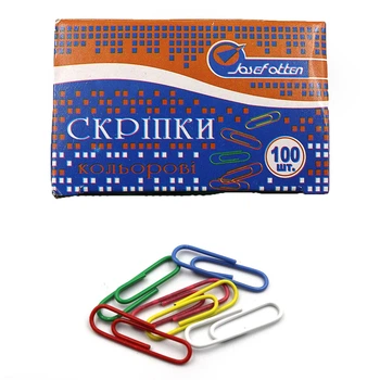 Скрепки J.Otten 28мм. 100шт. цветные ZH208