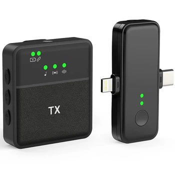 Беспроводной петличный микрофон 2 в 1 Type-C/Lightning Savetek P37, универсальная петличка для iPhone, iPad и Android