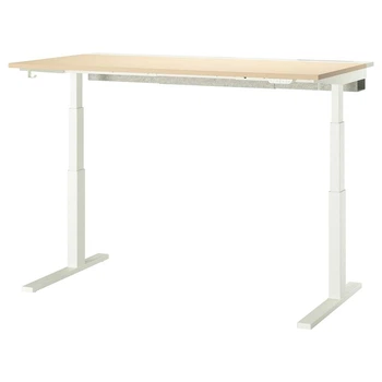 Комп'ютерний стіл з регулюванням висоти IKEA MITTZON 160x80 см березовий шпон/білий (495.301.83)