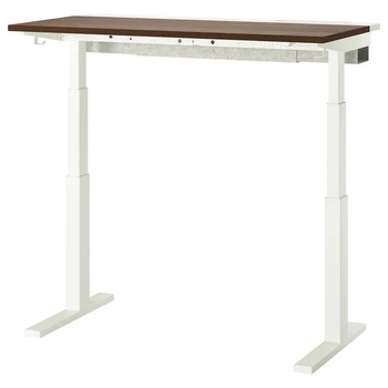 Комп'ютерний стіл з регулюванням висоти IKEA MITTZON 120x60 см горіх/білий (395.274.16)