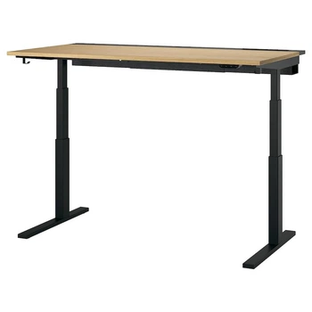 Комп'ютерний стіл з регулюванням висоти IKEA MITTZON 160х80 см дубовий шпон/чорний (295.302.35)