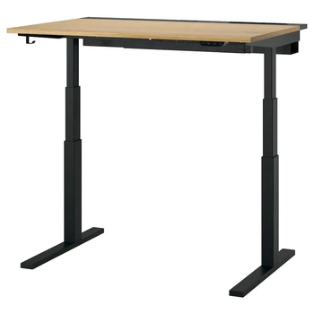 Комп'ютерний стіл з регулюванням висоти IKEA MITTZON 120x80 см дубовий шпон/чорний (495.277.84)