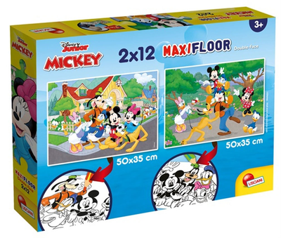 Puzzle dwustronne Lisciani MaxiFloor Mickey 2 x 12 elementów (8008324086559)