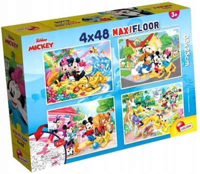 Puzzle dwustronne Lisciani MaxiFloor Myszka Miki i Przyjaciele 4 x 48 elementów (8008324086610)