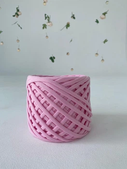 Трикотажная пряжа MomyKnits 7-9 мм 120 метров Розовый Хлопковая пряжа Пряжа для корзин Пряжа для сумок Пряжа для вязания крючком