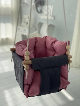 Подвесная Тканевая Детская качель Comfort + Пильный розовый