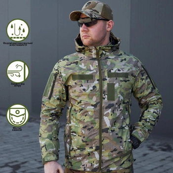 Чоловіча Водовідштовхувальна Куртка з велкро панелями / Легкий Дощовик мультикам розмір 3XL