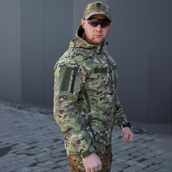 Мужская Водоотталкивающая Куртка с велкро панелями / Легкий Дождевик мультикам размер 3XL