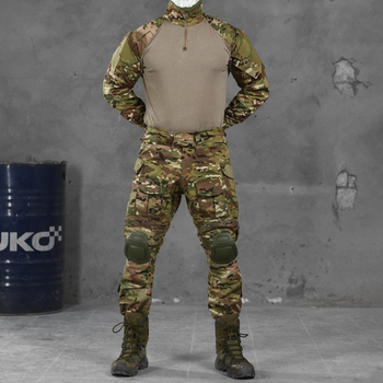 Мужской костюм "G3 combat" рип-стоп убакс + штаны с наколенниками мультикам размер 2XL
