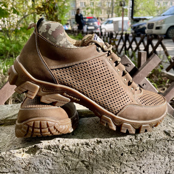 Літні Тактичні кросівки. Койот+Піксель. Натуральна шкіра. 42р (28см) BXLM-1046-42