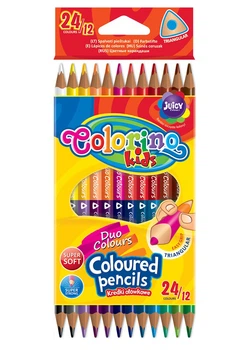 Набор карандашей 24 цв. COLORINO Pastel Duo Colors двусторонние трехгранные (33046PTR)