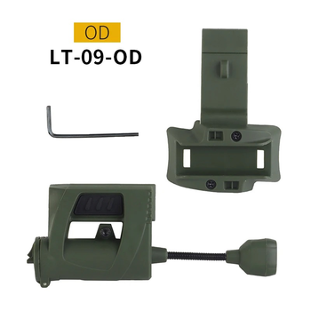 Ліхтарик на шолом каску, Velcro (Біле, червоне, зелене, ІЧ світло) LT-09 Green (151780)