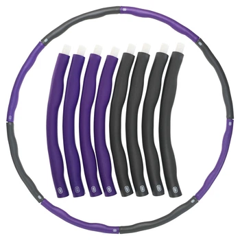 Обруч для похудения разборной Хула Хуп Hula Hoop IntiPal BY-018 Фиолетово-серый