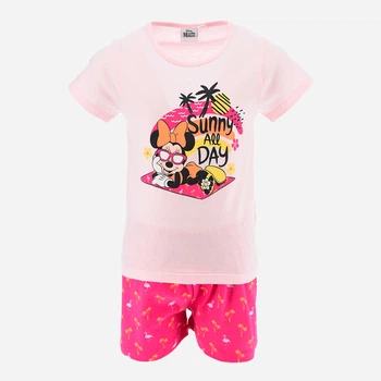 Дитяча літня піжама для дівчинки Disney Minnie EX2034 110-116 см Світло-рожева (3609086904638)