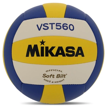 М'яч волейбольний Mikasa Soft Bilt Action VST560 розмір №5 Yellow-Blue-White