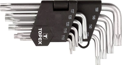 Topex Ключі Torx, набір 9 од., T10-T50, короткі