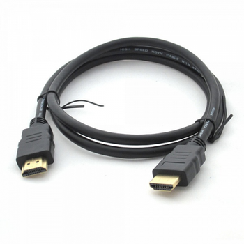 Кабель HDMI-HDMI HIGH SPEED 0.3m, v1.4, OD-7.5mm, круглый Black, коннектор Black, (Пакет) Q250