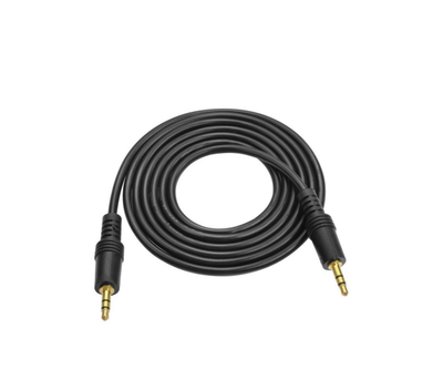 Кабель AUX Audio DC3.5 папа-папа 1.5м GOLD Stereo Jack (круглый) Black