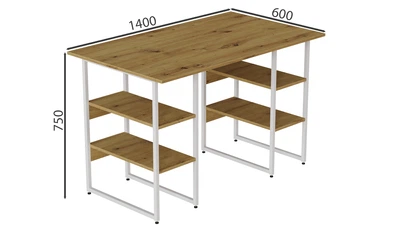 Компьютерный стол Ferrum-decor Карэн 75x140x60 белый ДСП Дуб Артизан 16мм (KARE2350)