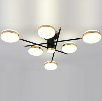 Светодиодная потолочная led люстра 118W черно-золотая с пультом 3000-6000К Svet SY-16065/6+1 BK+GD