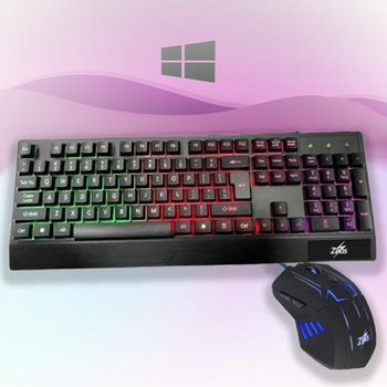 Набор клавиатура игровая с мышкой M7І0/495В проводная с подсветкой RGB комплект для компьютера