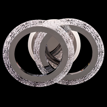Светодиодная потолочная люстра на два акриловых кольца 32W+3W с LED подсветкой 3000-6500K Svet SC-3119/2C CR