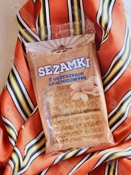 Батончики кунжутні Crownfield сезамки козинак з арахісом Sezamki 3 x 27 г