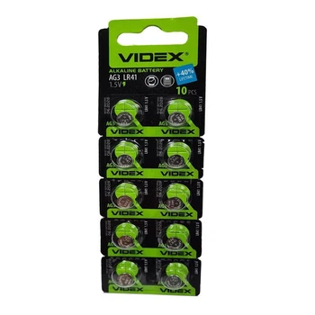 Батарейка Videx AG 3 (LR41) блістер 10 штук (49088)
