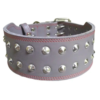 Нашийник для собаки шкіряний з шипами Lockdog, Д 52-62 см, Ш 6 см (ld093_XL)