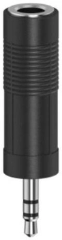 Adapter Hama mini-jack 3.5 mm - jack 6.3 mm M/F 0.1 m Black (4047443431660)