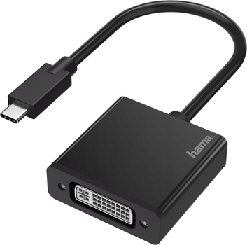 Adapter Hama USB Type-C - DVI M/F Black (4047443437174)
