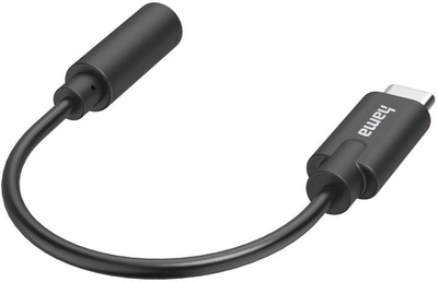 Адаптер Hama USB Type-C - mini-jack 3.5 мм M/F Black (4047443437198)