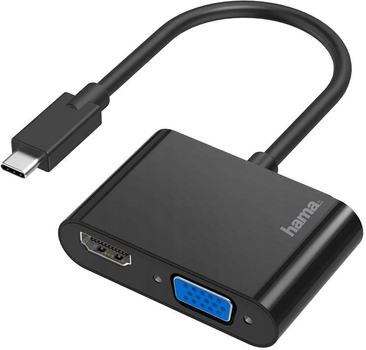 Adapter Hama USB Type-C - HDMI - VGA M/F Black (4047443437143)