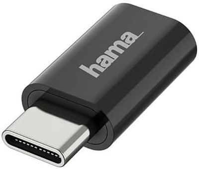Adapter Hama micro-USB - USB Type-C M/M Black (4047443487209)