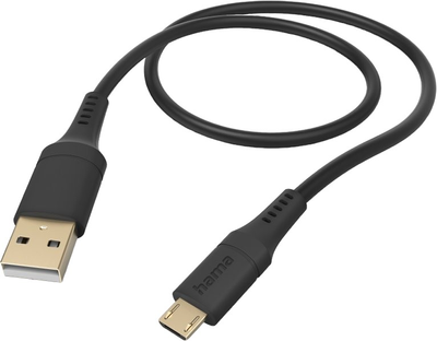Кабель Hama Flexible USB Type-A - micro-USB M/M 1.5 м Black (4047443487155)