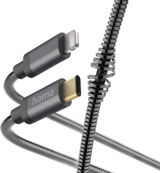 Kabel Hama Metal USB Type-C - Lightning M/M 1.5 m Anthracite (4047443486394)