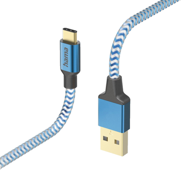 Кабель Hama Reflected USB Type-C - USB Type-A M/M 1.5 м Blue (4047443486851)