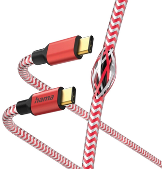 Kabel Hama Reflected USB Type-C - USB Type-C M/M 1.5 m Red (4047443486837)