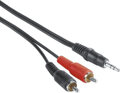 Kabel Hama mini-jack 3.5 mm - 2x RCA-jack M/M 2 m Black (4047443432599)