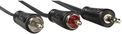 Kabel Hama 205112 mini-jack 3.5 mm - 2x RCA-jack M/M 5 m Black (4047443440051)