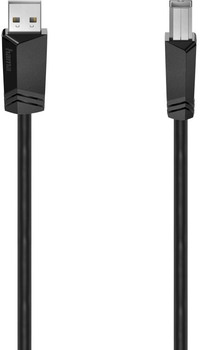 Kabel Hama USB 2.0 Type A - USB Type B Double Shielded M/M 1.5 m Black (4047443443656)