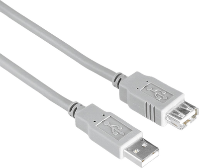 Kabel Hama USB Type A M/F 1.5 m Grey (4047443442390)