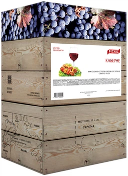 Вино Picnic Каберне до шашлику червоне сухе 10 л 9.5-13% (4820275980250_4820179620191)