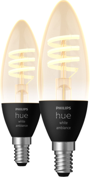 Набір світлодіодних ламп Philips Hue C37 E14 4.6W 2 шт White Ambiance Filament (8719514411869)