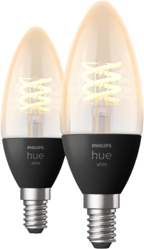Набір світлодіодних ламп Philips Hue C37 E14 4.5W 2 шт White Filament (8719514302211)
