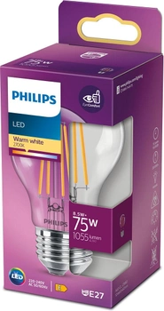Світлодіодна лампа Philips Classic A60 E27 8.5W Warm White (8718699762995)