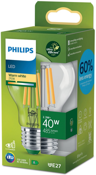 Żarówka LED Philips UltraEfficient A60 E27 2.3W Warm White Filament (8720169187498)