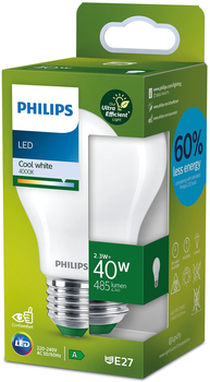 Світлодіодна лампа Philips UltraEfficient A60 E27 2.3W Cool White (8720169187610)