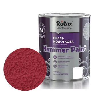 Эмаль молотковая Rolax Hammer Paint №328 рубин 0.75 л