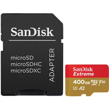 Карта памяти SanDisk Extreme microSDXC 400GB (UHS-I U3) W-130 MB/s, R-190 MB/s Class 10 A2 V30 (SDSQXAV-400G-GN6MA) + SD Adapter